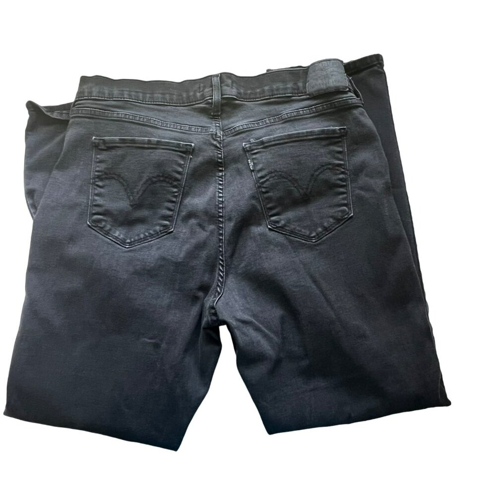 Levi's Womens Jeans Classic Straight Leg Faded Black Stretchy Denim Size 16